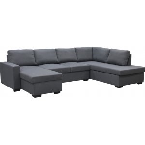 Soffa u-soffa 309 cm mörkgrått tyg - Solna från .