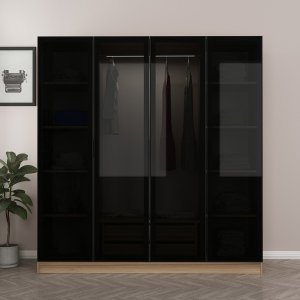 Cavolo garderob 180x52x210 cm - Brun/fume från Skånska Möbelhuset.
