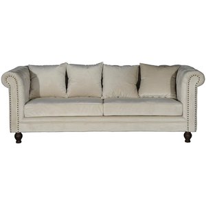 Churchill 3-sits chesterfieldsoffa - Beige sammet från .